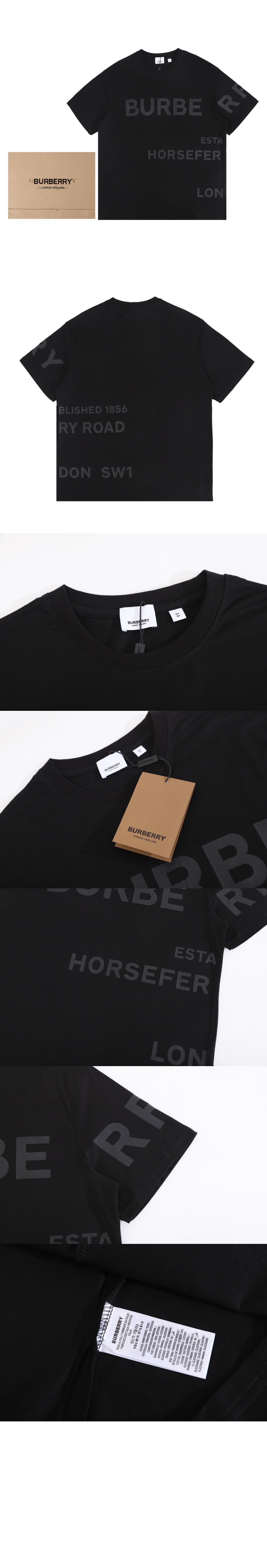 버버리 로고 코튼 티셔츠