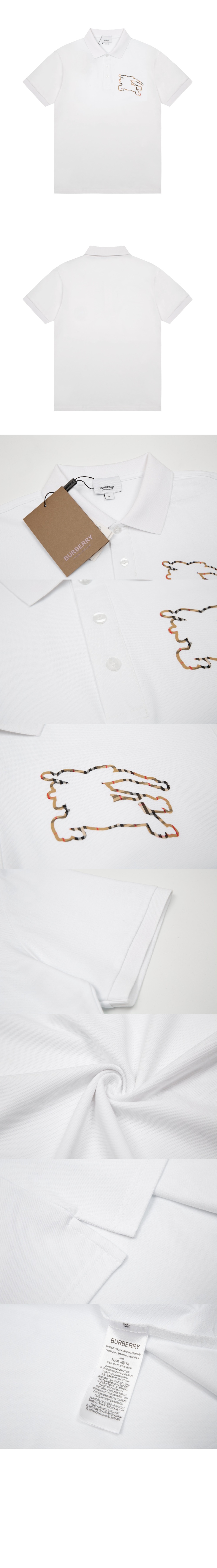 버버리 체크 코튼 폴로셔츠