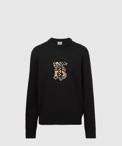 버버리 로고 자수 니트