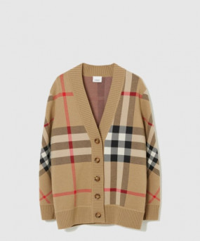 버버리 체크 울 블렌드 가디건