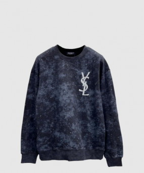 생로랑 로고 프린트 면 톱