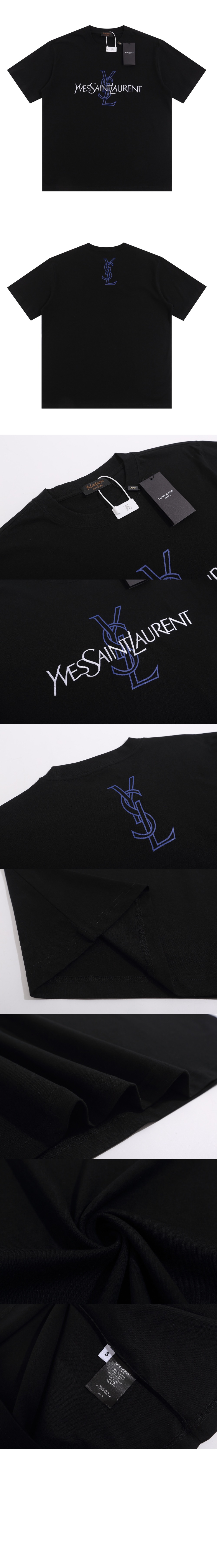 생로랑 로고 프린트 반팔