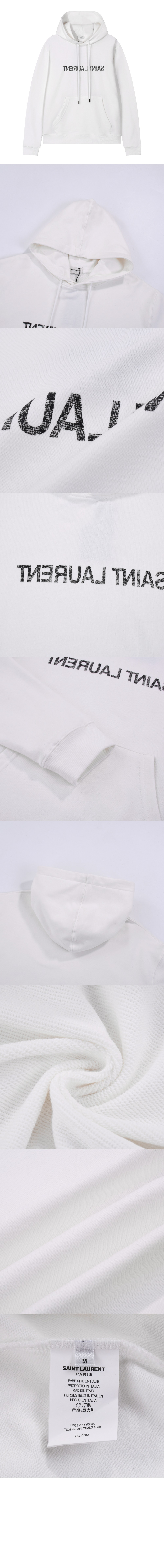 생로랑 로고 후드 긴팔