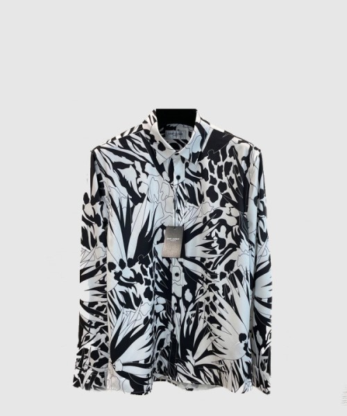 생로랑 로고 프린트 반팔