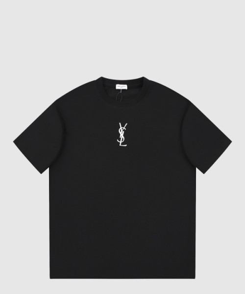 생로랑 로고 프린트 반팔