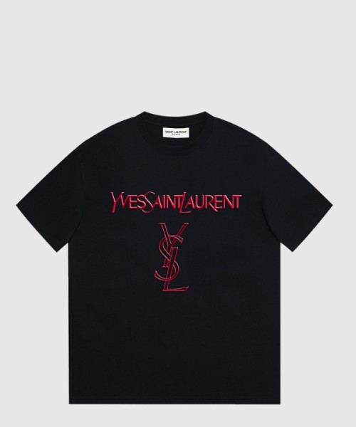 생로랑 로고 프린트 반팔