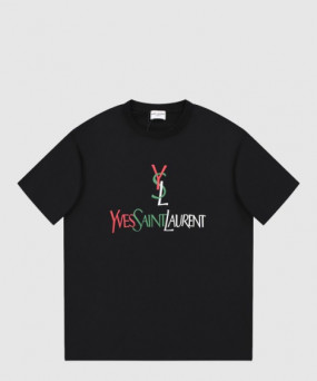 생로랑 로고 프린트 반팔