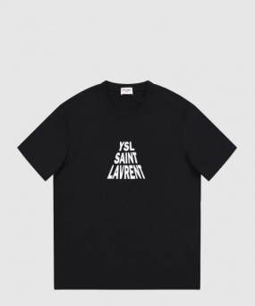 생로랑 로고 프린트 반팔