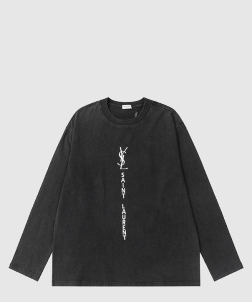 생로랑 로고 프린트 긴팔