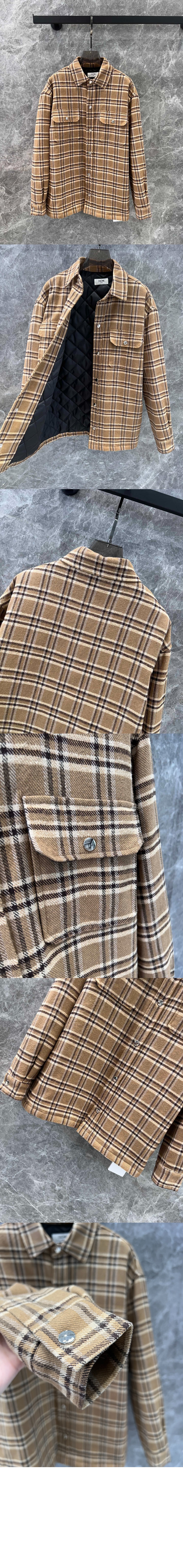 셀린느 오버셔츠 체크 울