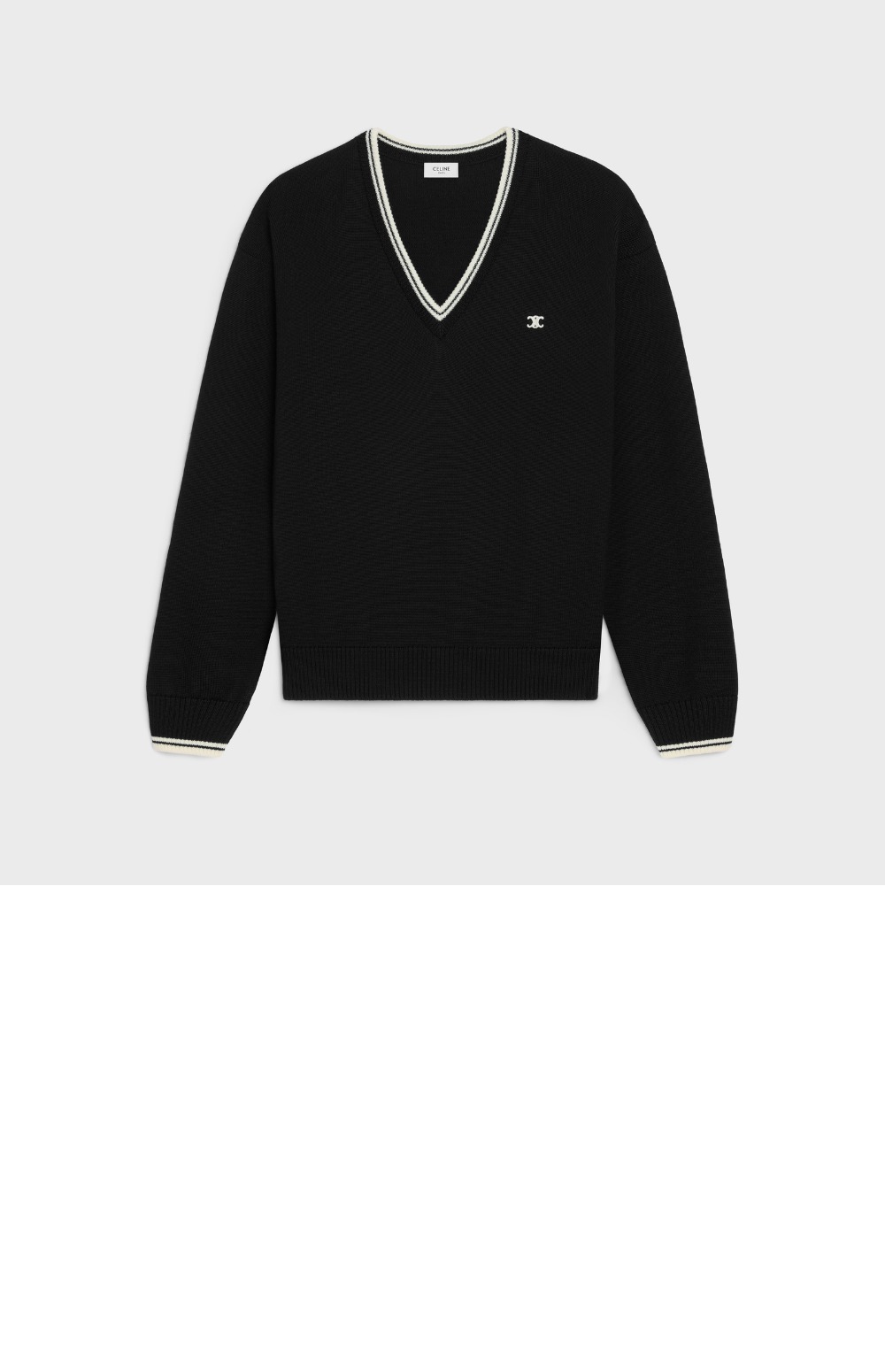 셀린느 트리옹프 V넥 스웨터 울