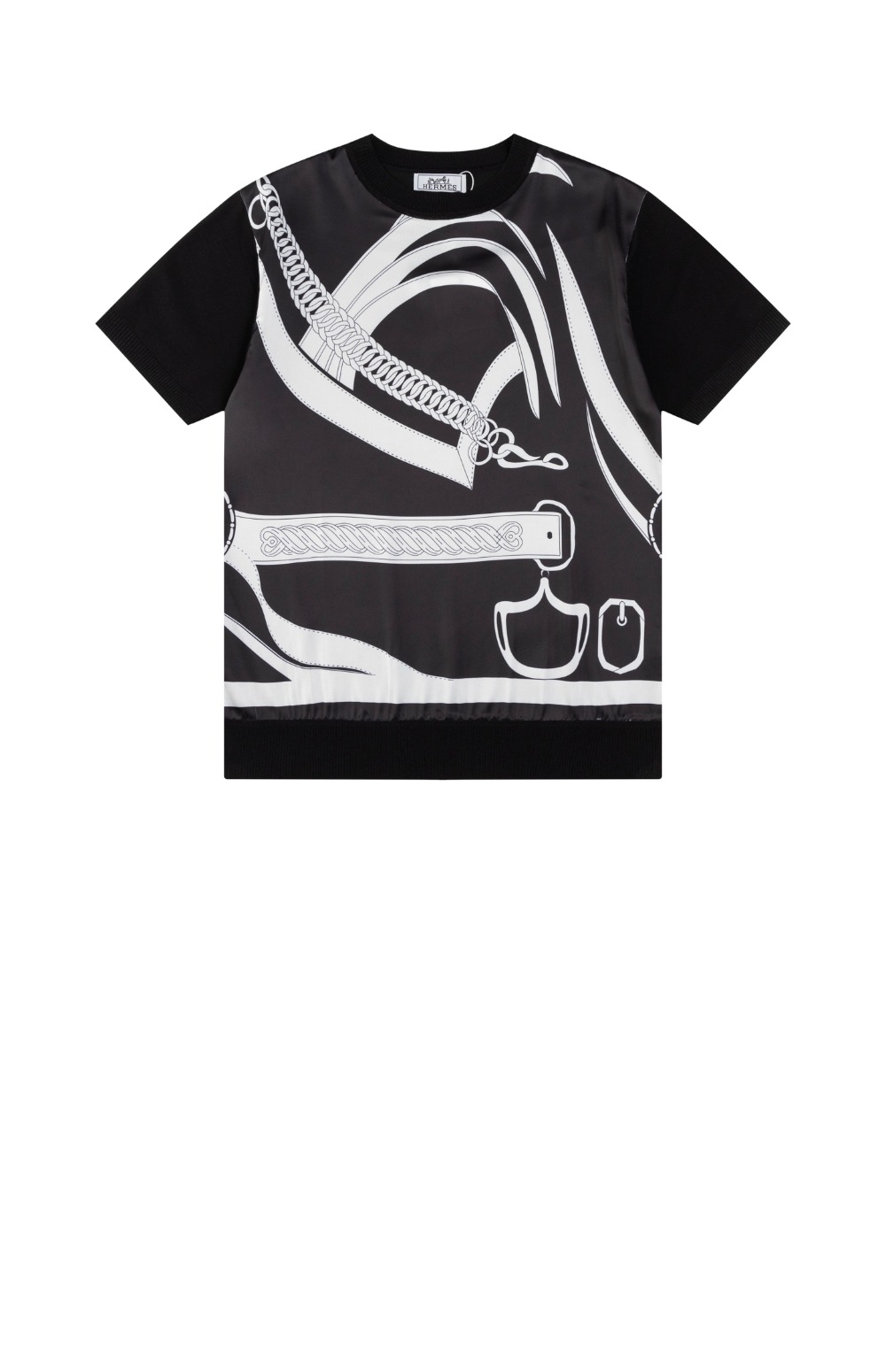 에르메스 로고 프린트 반팔