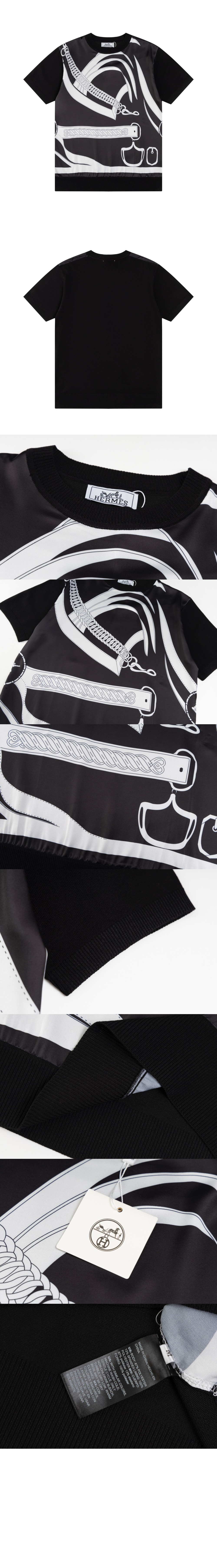 에르메스 로고 프린트 반팔