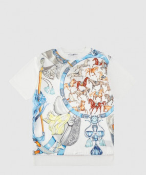 에르메스 로고 프린트 반팔