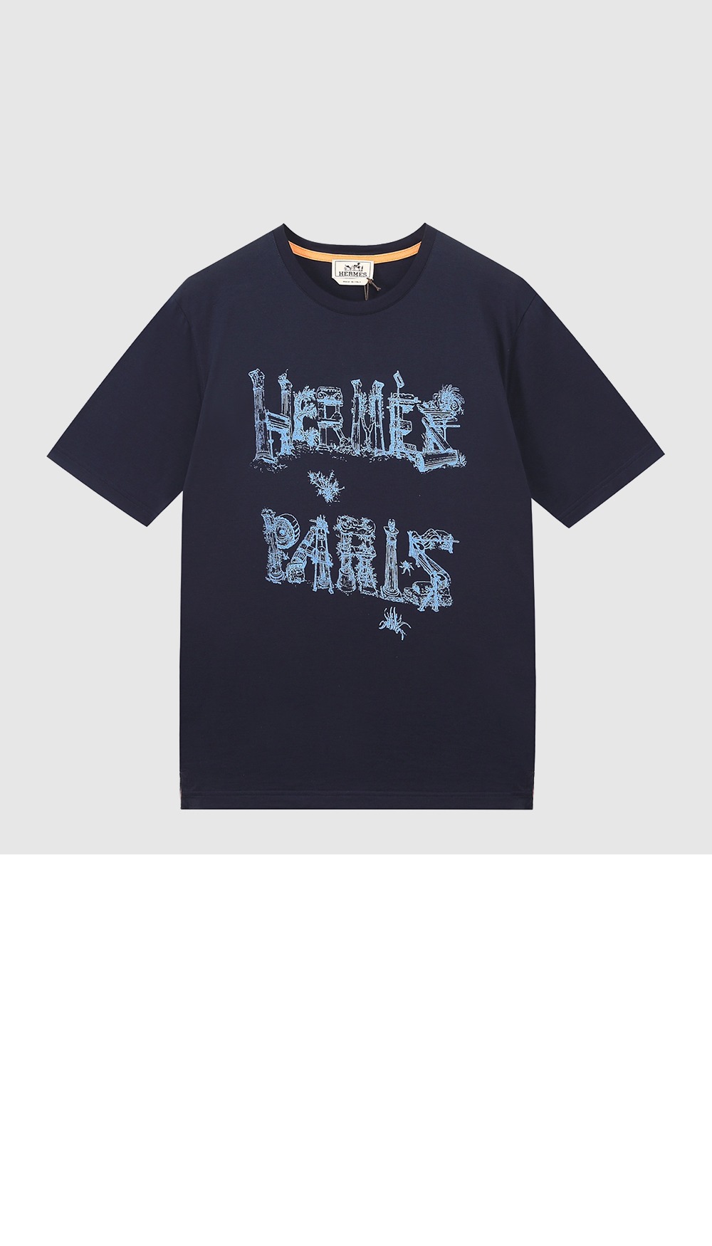 에르메스 로고 프린트 반팔