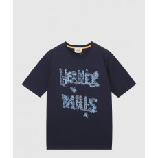 에르메스 로고 프린트 반팔