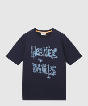 에르메스 로고 프린트 반팔