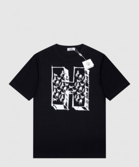 에르메스 로고 프린트 반팔