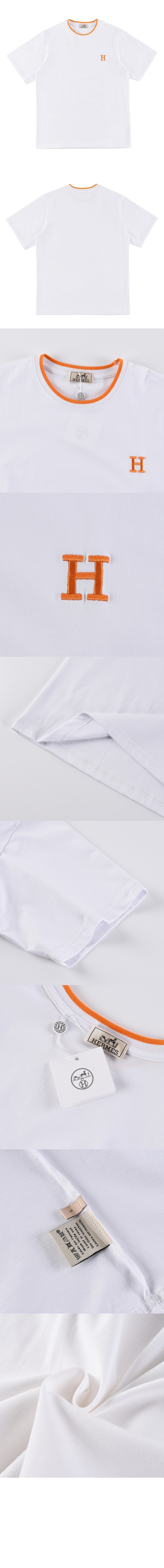 에르메스 로고 프린트 반팔