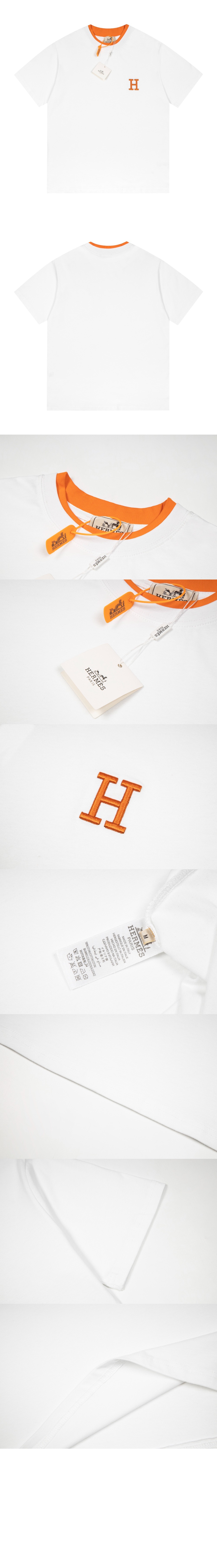 에르메스 로고 프린트 반팔