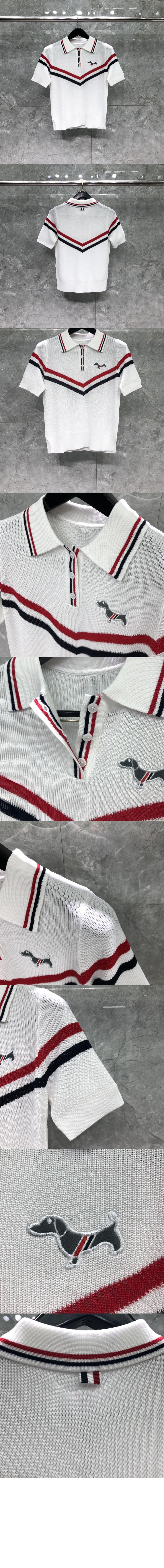 톰브라운 프린트 니트 톱