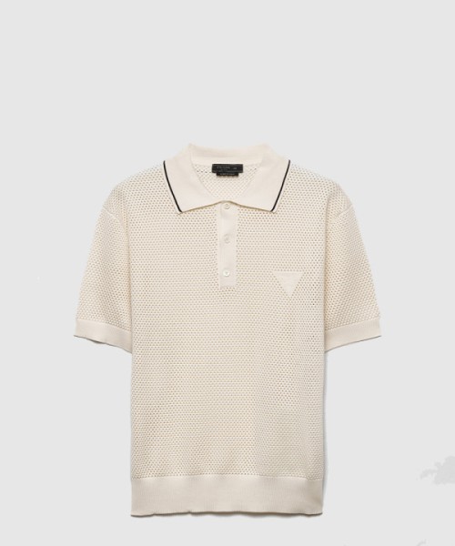 프라다 실크 앤 코튼 폴로 셔츠