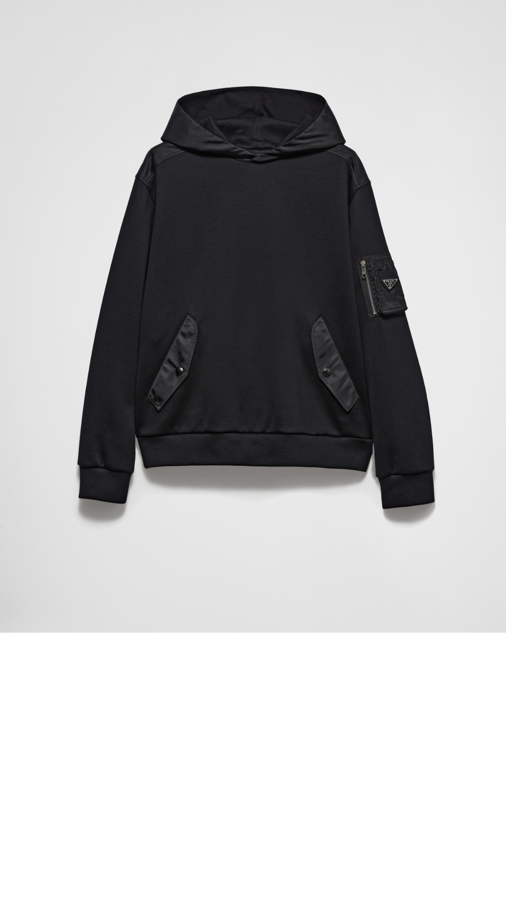 프라다 리사이클 나일론 후드 스웨트셔츠