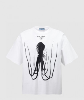 프라다 로고 프린트 반팔