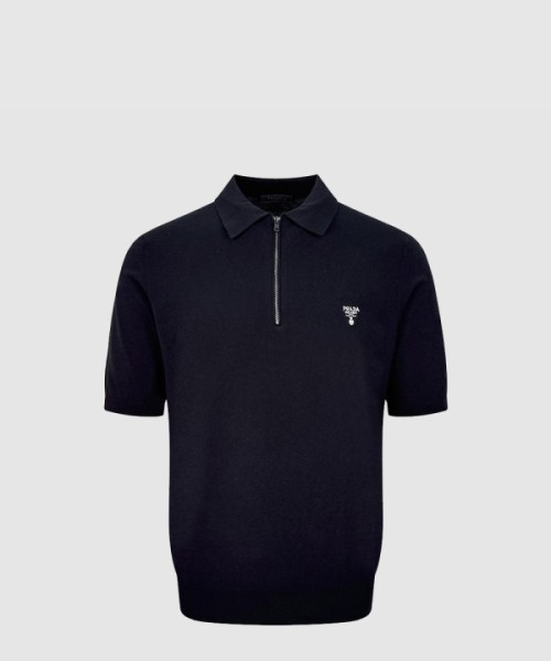 하프 지퍼 울 폴로 셔츠