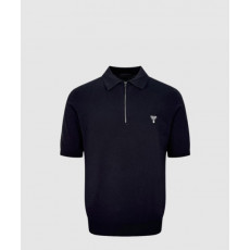 하프 지퍼 울 폴로 셔츠