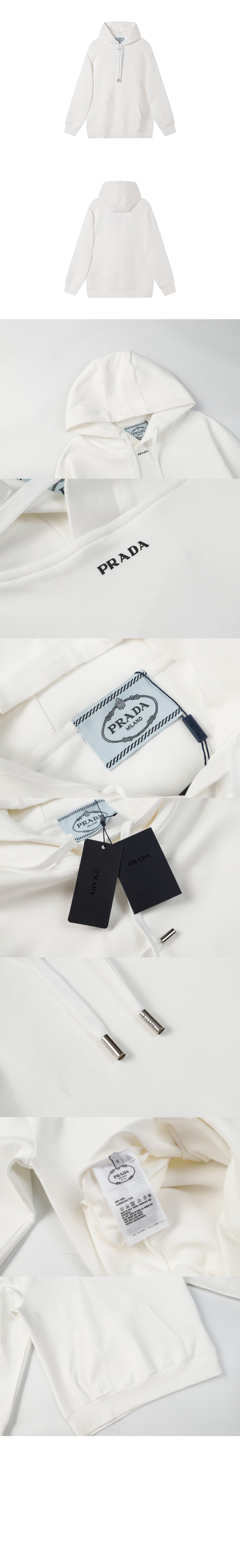프라다 로고 후드 긴팔