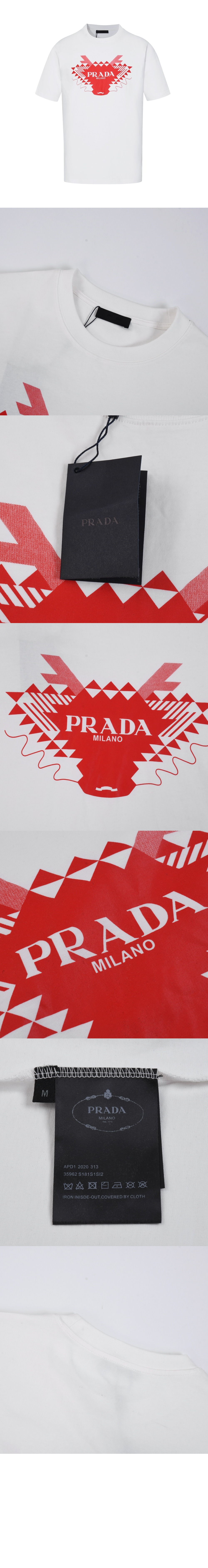 프라다 플라워 코튼 톱