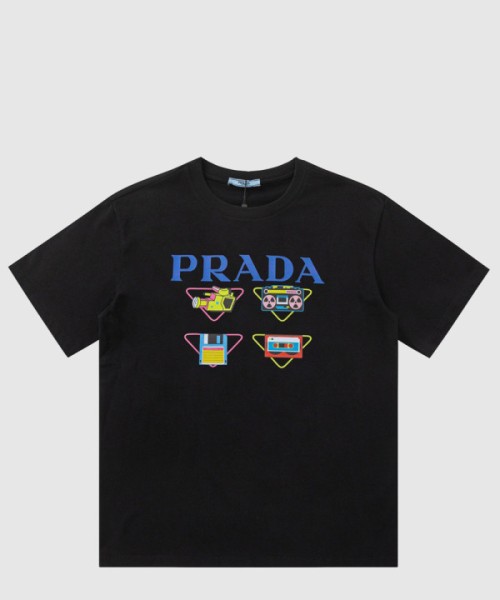 프라다 플라워 코튼 톱