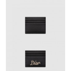 디올 Dior 리본 로고 카드홀더 곡면 소가죽 2ESCH