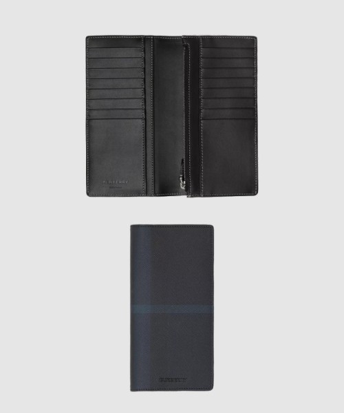 버버리 체크 레더 장지갑 80547851