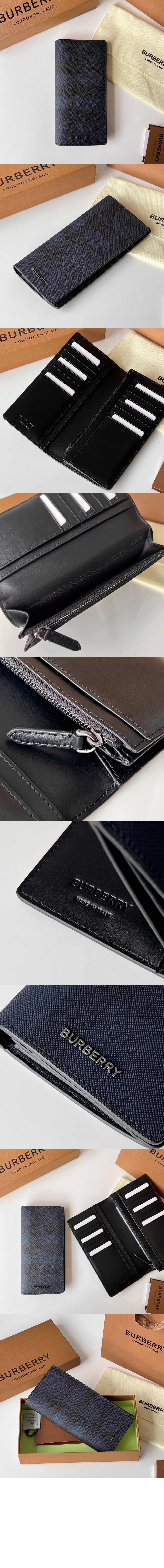 버버리 체크 레더 장지갑 80547851