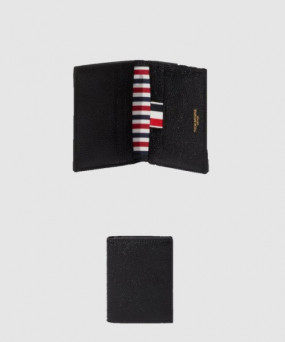 톰브라운 페블 그레인 레더 더블 카드 홀더 MAW021