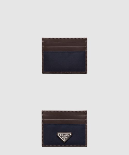 프라다 리나일론 및 가죽 카드 지갑 2MC025