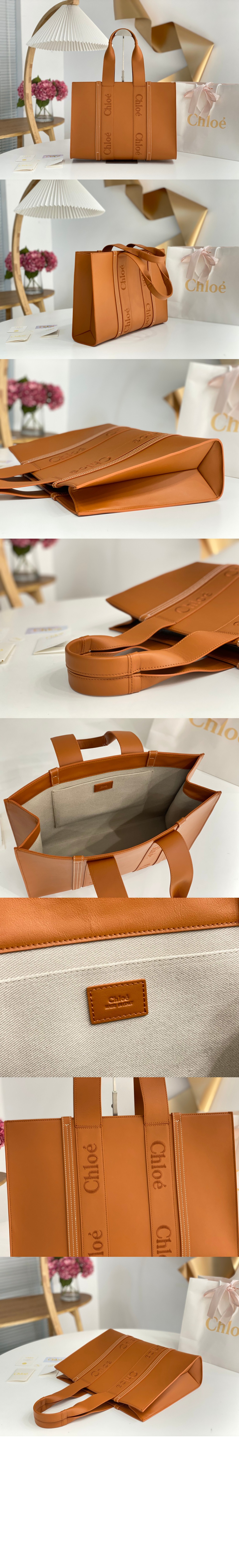 끌로에 우디 소가죽 토트백 라지 WS382