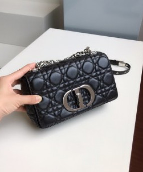 디올 카로백 블랙 은장 스몰 사이즈 : 20*12*7cm