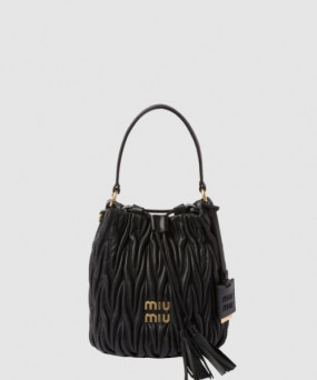 미우미우 마테라쎄 나파 가죽 버킷백 5BE084