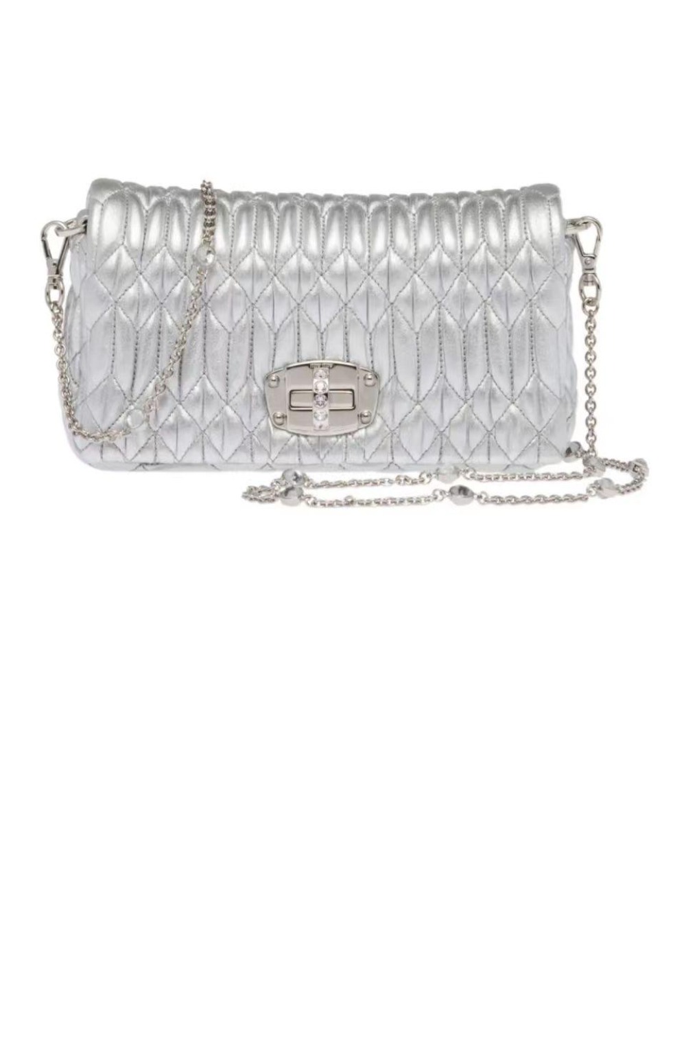 미우미우 미우 크리스털 나파 가죽 및 크리스털 미니백 5BP079