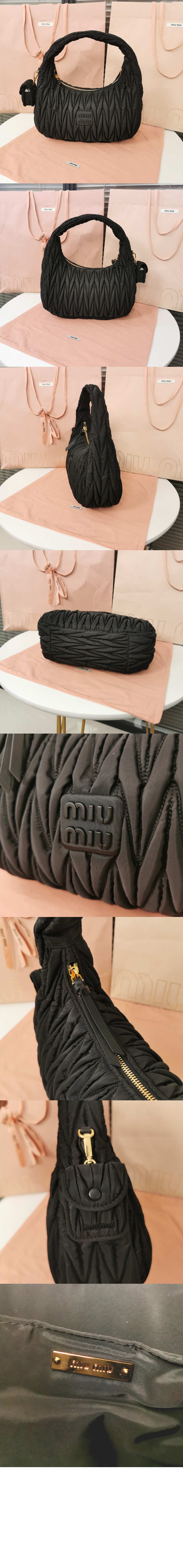 미우미우 완더 마테라쎄 나파 가죽 호보 백 5BC108