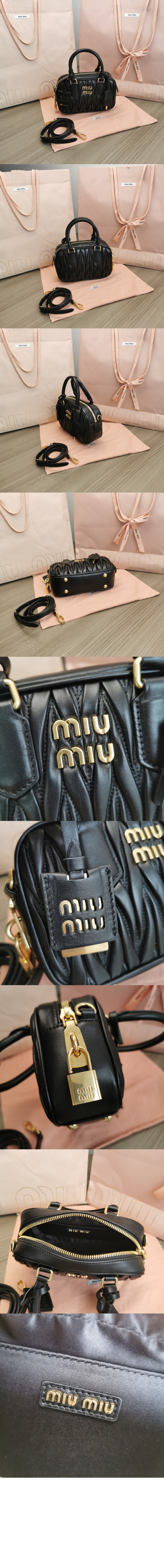 미우미우 아르카디 마테라쎄 나파 가죽 가방 5BB123