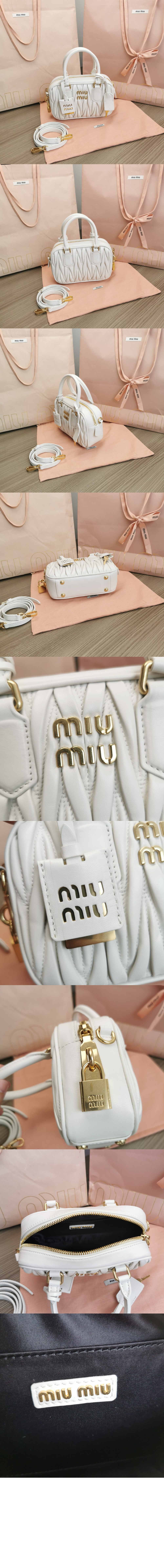 미우미우 아르카디 마테라쎄 나파 가죽 가방 5BB123