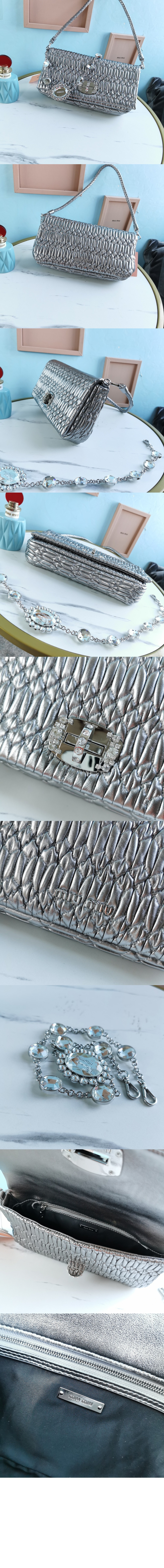 미우미우 아이코닉 크리스털 가죽백 5BD233