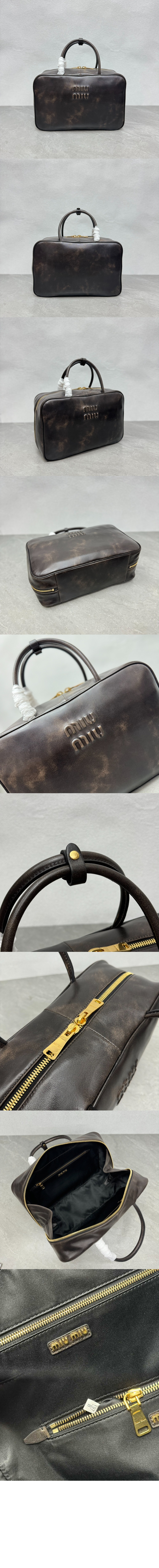 미우미우 레더 탑핸들백 5BB117