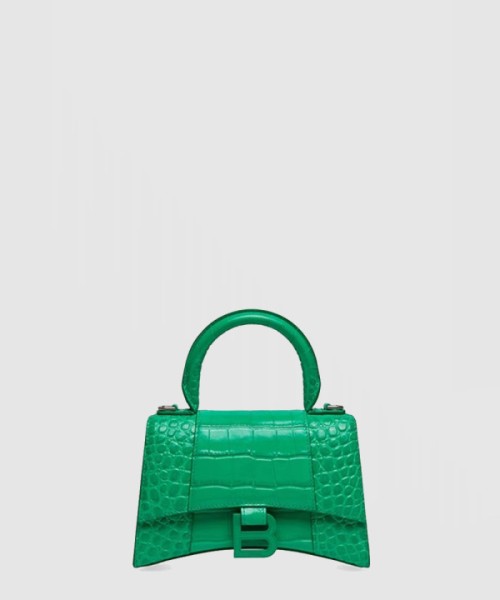발렌시아가 아워글래스 XS 크로커다일 엠보싱 핸드백 592833