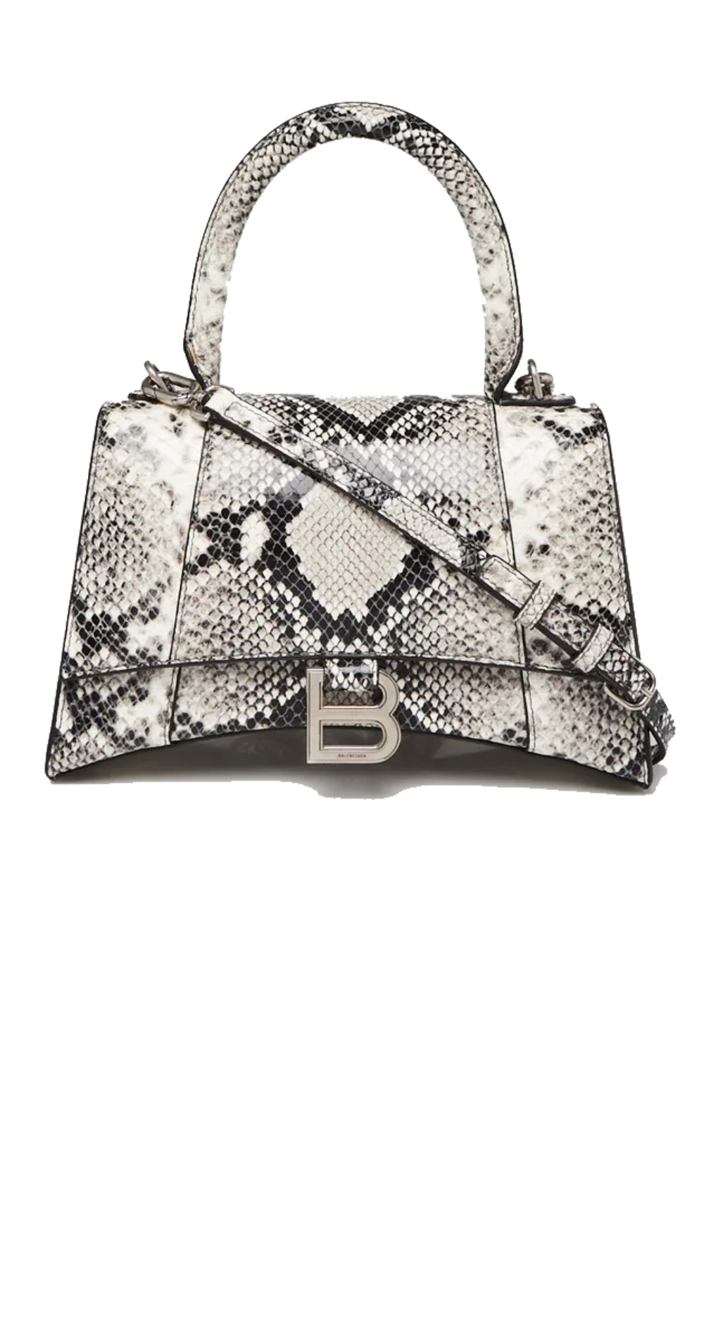 발렌시아가 뱀피 엠보 가죽 모래시계 클러치 564796