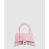 발렌시아가 아워글래스 XS 크로커다일 엠보싱 핸드백 핑크 592833